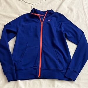 Nike Royal Blue Jacket with Bright Orange Zipper